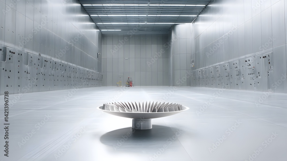 Aufkleber Technologically advanced industrial facility showcasing the production of a 3D printed metal turbine blade component for engineering and industrial applications