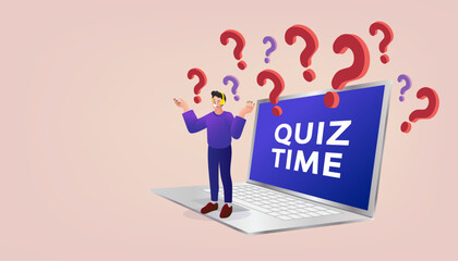 Businessman analyst using magnifying glass to analyze question mark sign. research and leadership skill to find solution or answer for business problem. Concept of frequently asked questions. vector