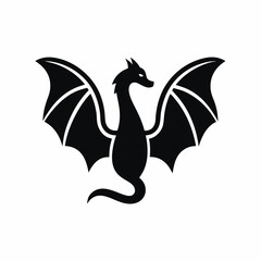 dragon icon vector silhouette illustration isolated on white background