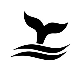 whale tail icon vector on white background