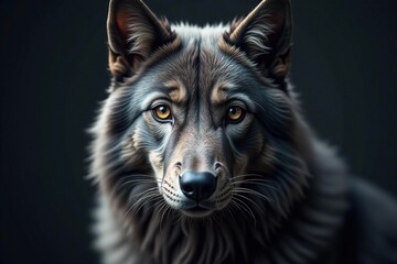 Fototapeta premium Deep gray fur, fine details, captivating pattern, smooth, premium