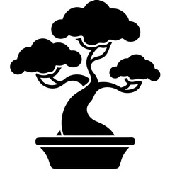 Creative details bonsai Tree icon vector illustration 
