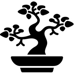 Creative details bonsai Tree icon vector illustration 

