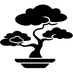 Creative details bonsai Tree icon vector illustration 
