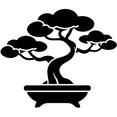 Creative details bonsai Tree icon vector illustration 
