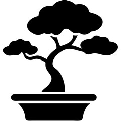 Creative details bonsai Tree icon vector illustration 
