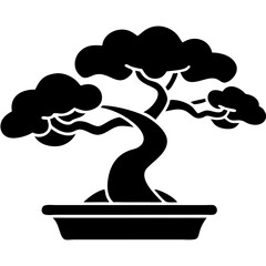 Creative details bonsai Tree icon vector illustration 
