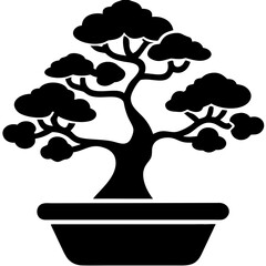 Creative details bonsai Tree icon vector illustration 
