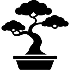Creative details bonsai Tree icon vector illustration 

