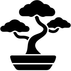 Creative details bonsai Tree icon vector illustration 
