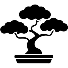 Creative details bonsai Tree icon vector illustration 

