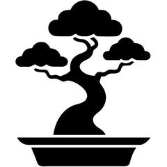 Creative details bonsai Tree icon vector illustration 
