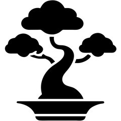 Creative details bonsai Tree icon vector illustration 
