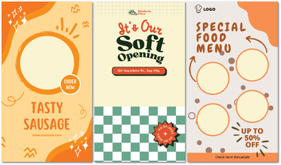 Eye-Catching Restaurant Promotion and Special Menu Social Media Template Set