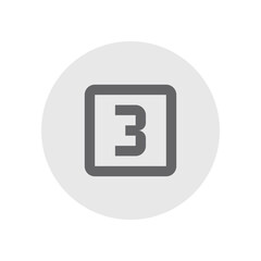 Number 3 Outlined Icon
