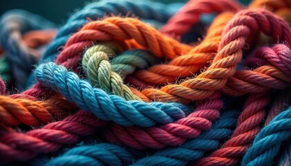 Intricate rope coils, textured fibers, tight weave, background, string, pattern