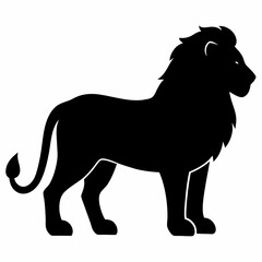 lion vector silhouette illustration isolated on white background