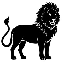 lion vector silhouette illustration isolated on white background