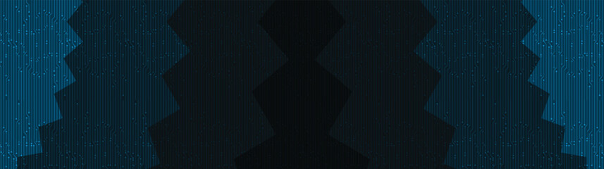 Panorama Futuristic Wave Technology Background,Digital and Motion concept design,vector.