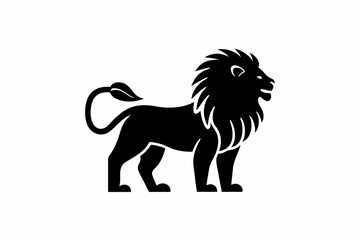 lion icon and logo  vector silhouette illustration isolated on white background