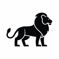 lion icon and logo  vector silhouette illustration isolated on white background