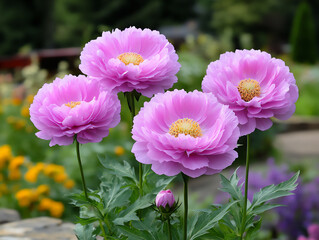 pink cosmos flowers feathery leaves summer