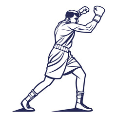 fighter boxer silhouette vector illustration