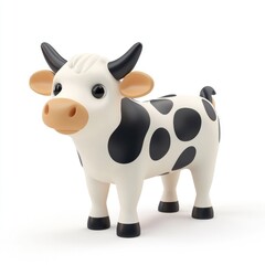 Cute cartoon cow figurine, charmingly stylized.