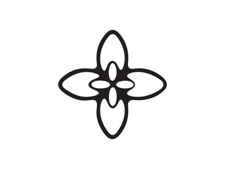 Naklejka premium unique floral line icons featuring symmetrical, minimal, and ornamental designs. Perfect for logos, patterns, tattoos, and decorative graphic projects.