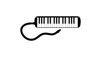 Melodica symbol, black isolated silhouette