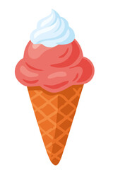 Eis Erdbeereis mit Sahne