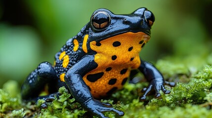Fototapeta premium Amphibians like frogs and salamanders in wetlands for biodiversity, conservation, and wildlife photography. 