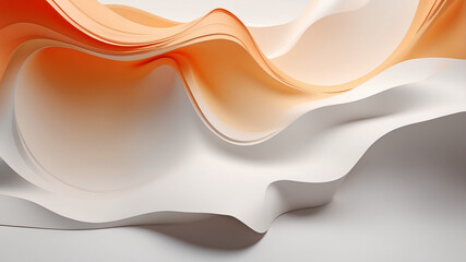 Minimal abstract fluid shapes in warm earthy tones, soft gradients, clean white backdrop, modern aesthetic