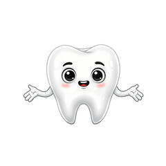 Obraz premium Cute Cartoon Tooth Perfect for Dental Care Illustrations isolated on transparent background