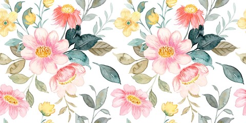 Delicate Watercolor Floral Seamless Pattern for Design
