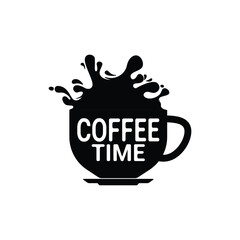 coffee time logo design concept idea with splash