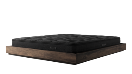 A supportive and comfortable brown and beige mattress designed to provide restful sleep and full-body relaxation isolated on white background or transparent png 