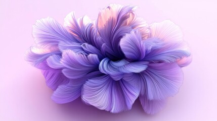 Fototapeta premium 3D design element of a magical violet fur flower, dream-like rendering, bright shadows