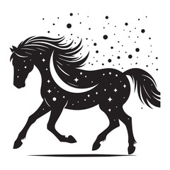 create simple black Horse Silhouette Vector with white background