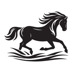 create simple black Horse Silhouette Vector with white background