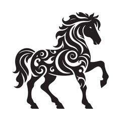 create simple black Horse Silhouette Vector with white background
