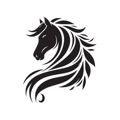create simple black Horse Silhouette Vector with white background