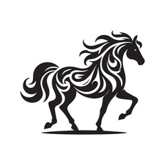 create simple black Horse Silhouette Vector with white background