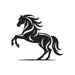 create simple black Horse Silhouette Vector with white background