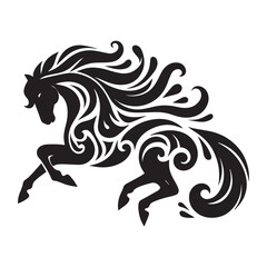 create simple black Horse Silhouette Vector with white background