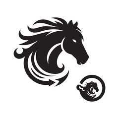create simple black Horse Silhouette Vector with white background