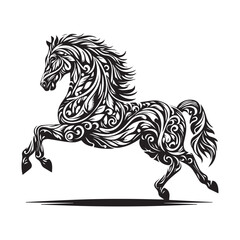 create simple black Horse Silhouette Vector with white background