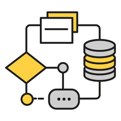 Preprocessing and Machine Learning Workflow vector Icon design