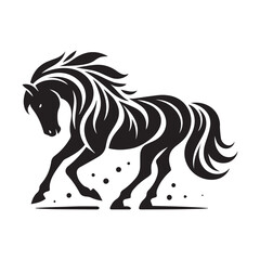 create simple black Horse Silhouette Vector with white background