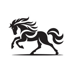 create simple black Horse Silhouette Vector with white background